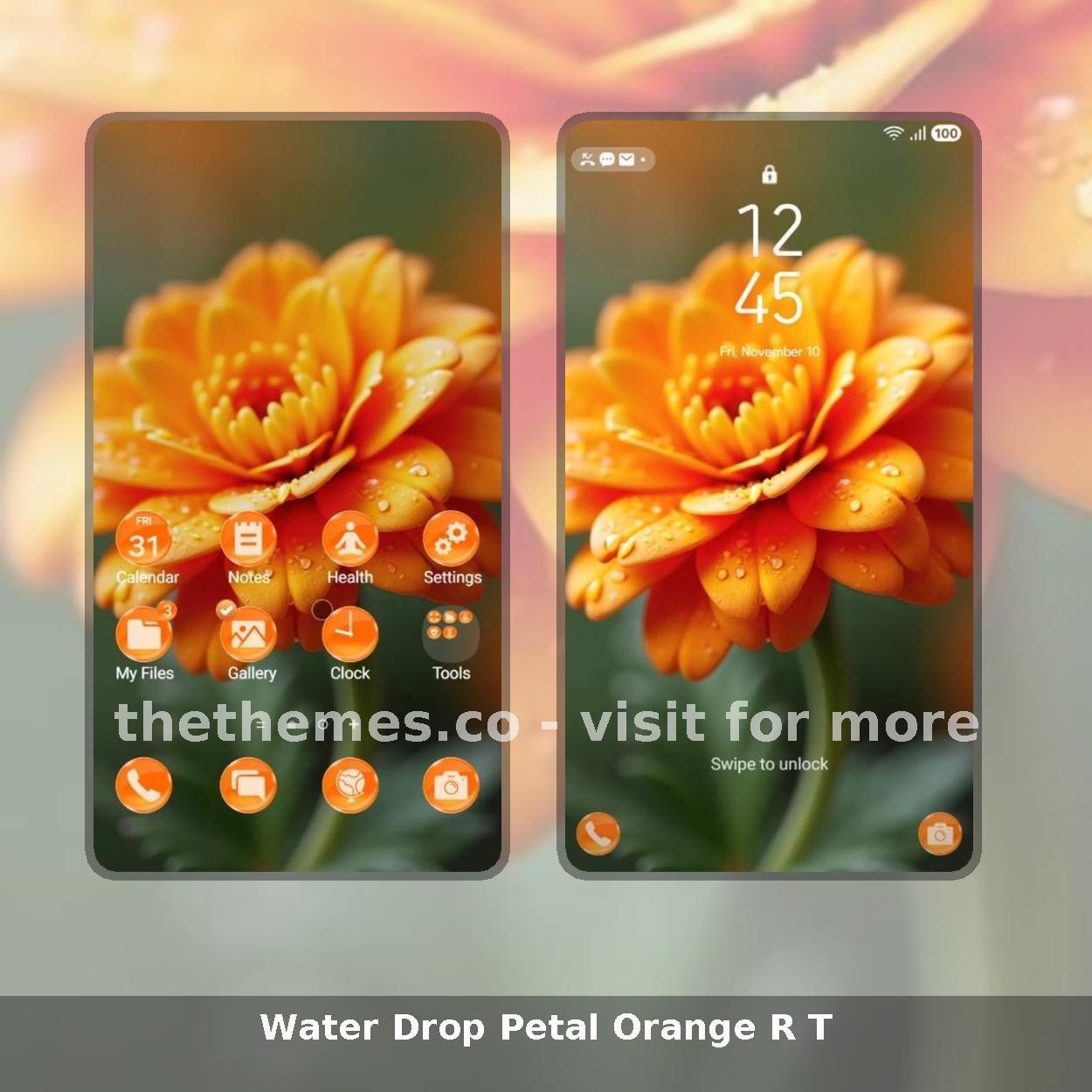 Water Drop Petal Orange R T