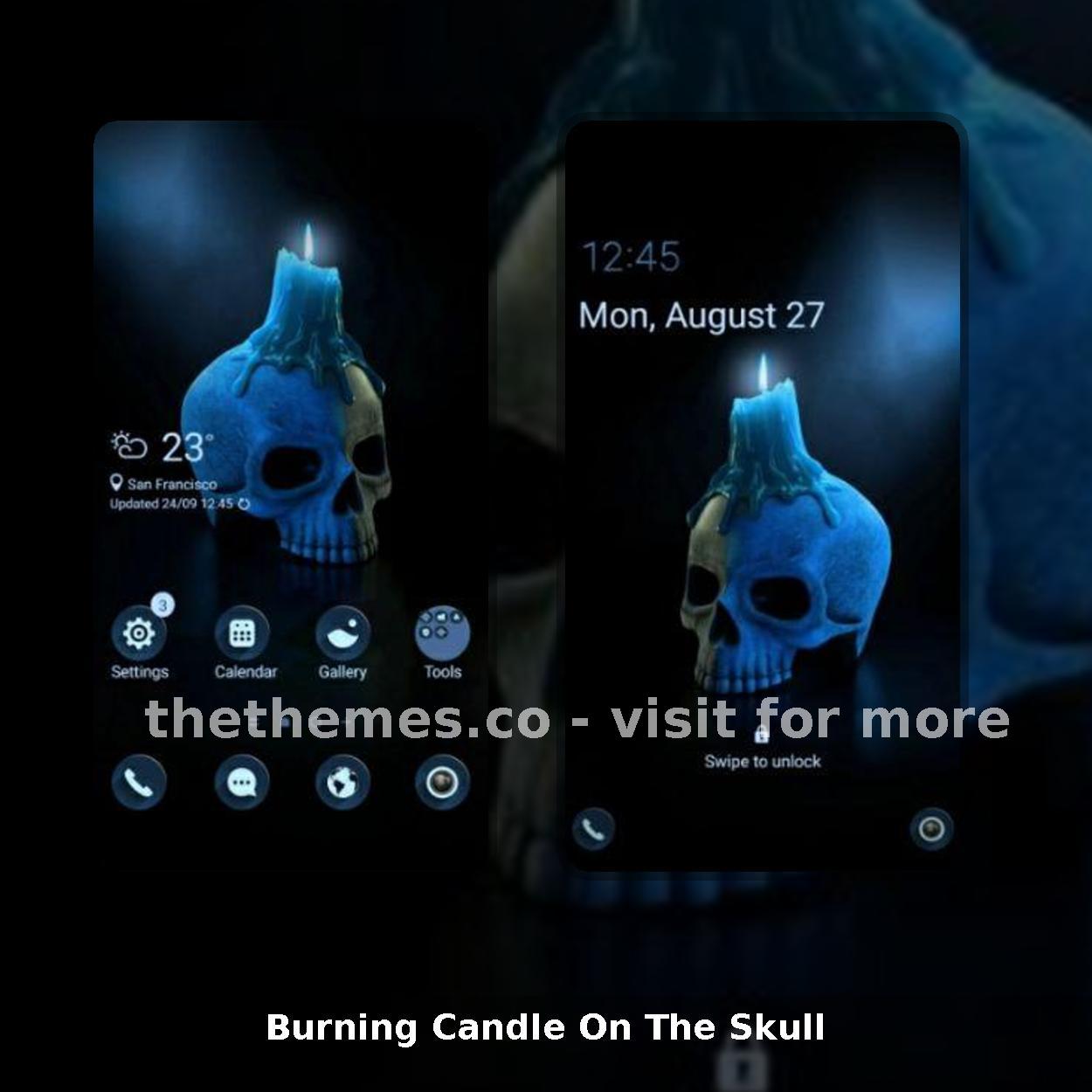 Burning Candle On The Skull