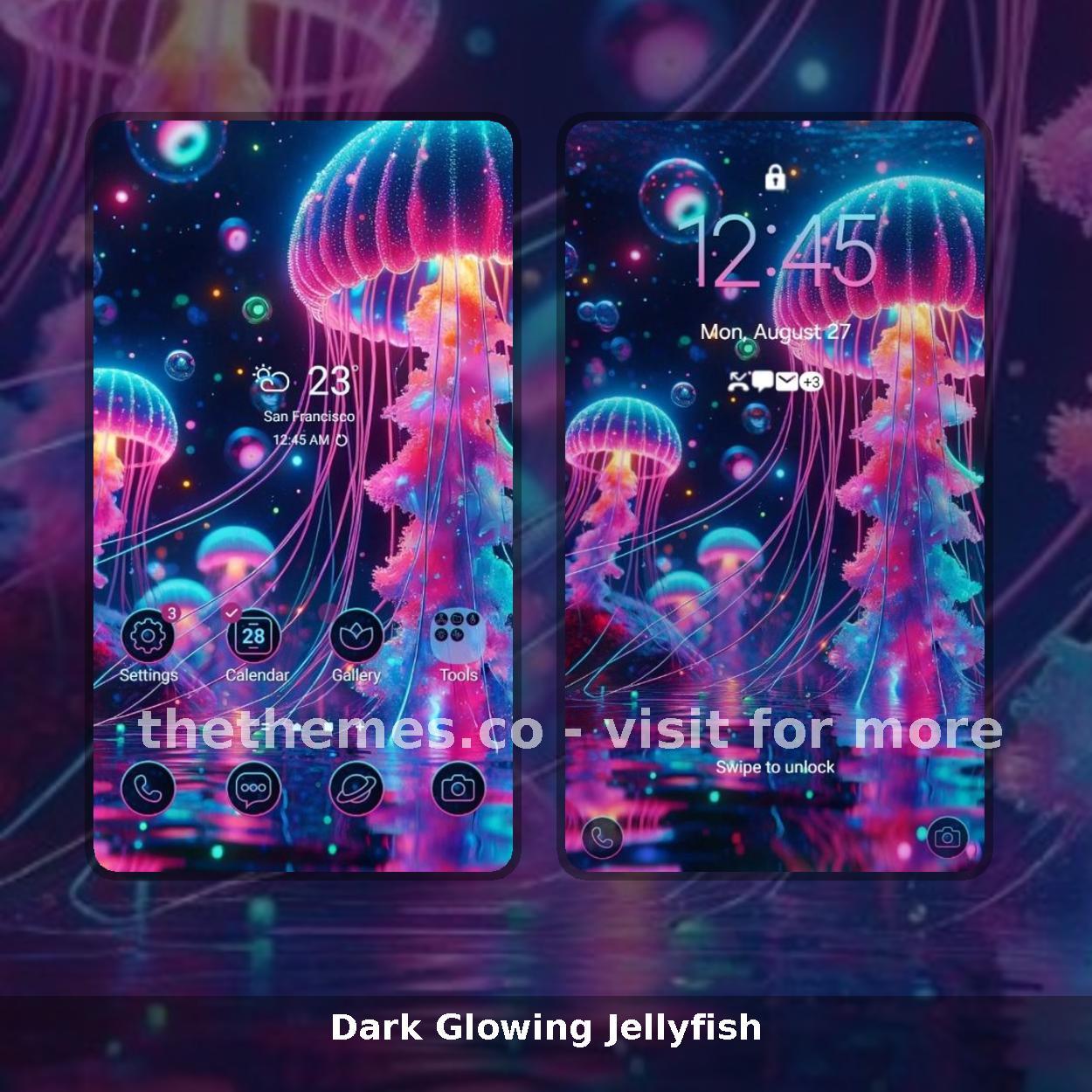 Dark Glowing Jellyfish