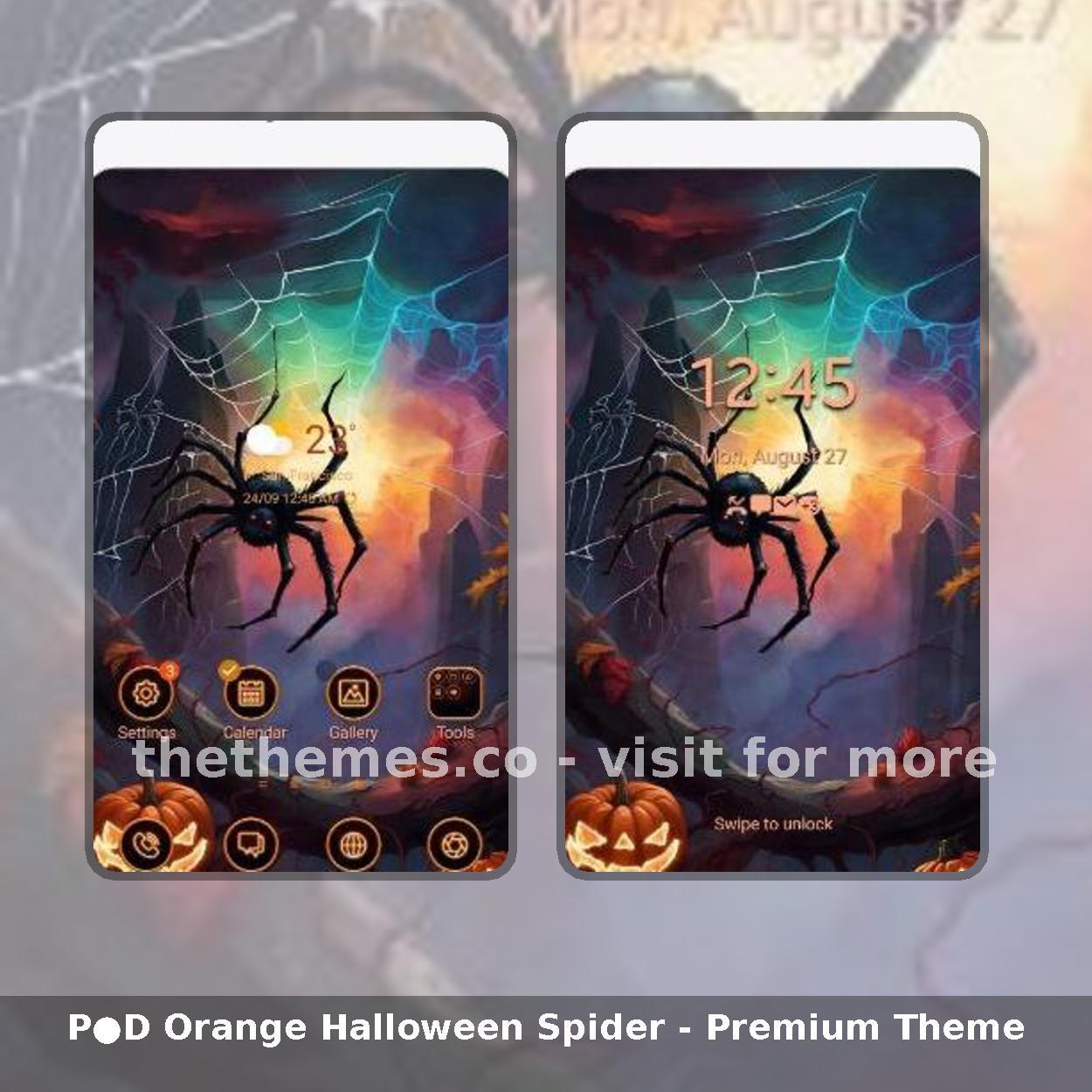 P●D Orange Halloween Spider - Premium Theme