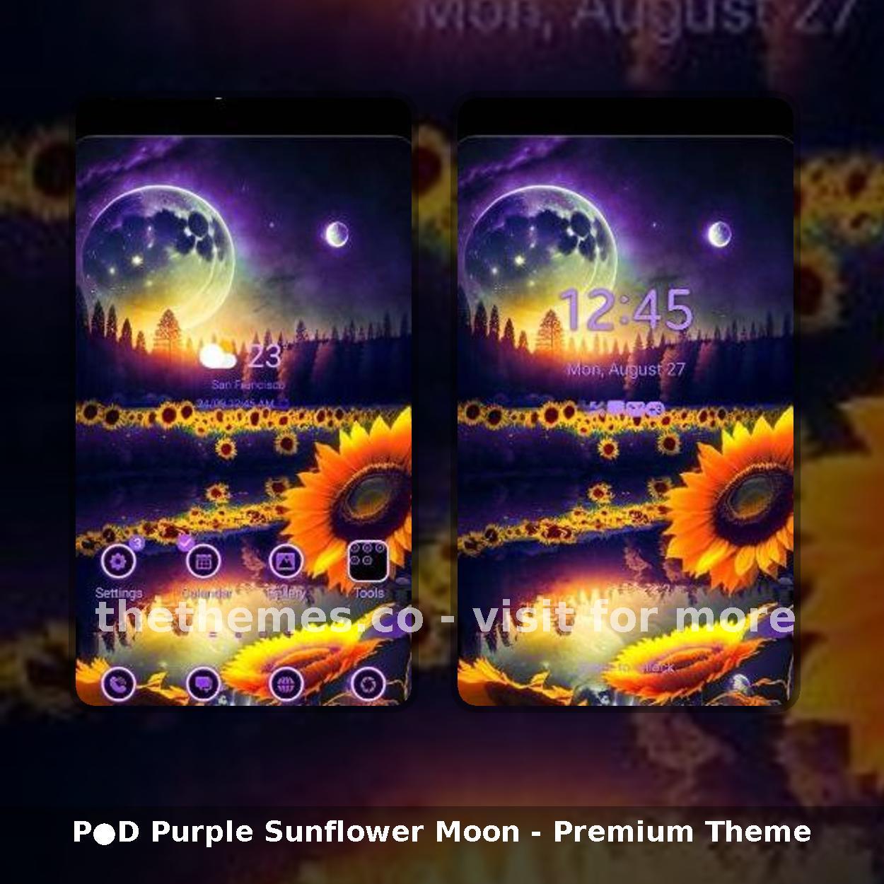 P●D Purple Sunflower Moon - Premium Theme