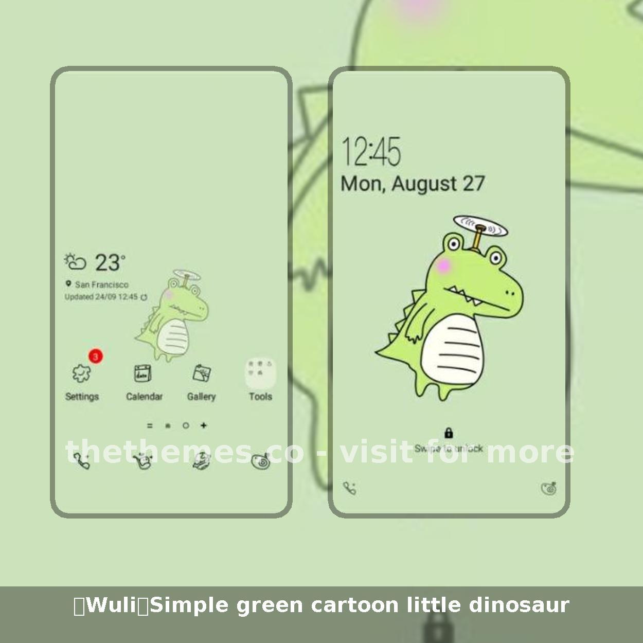 【Wuli】Simple green cartoon little dinosaur