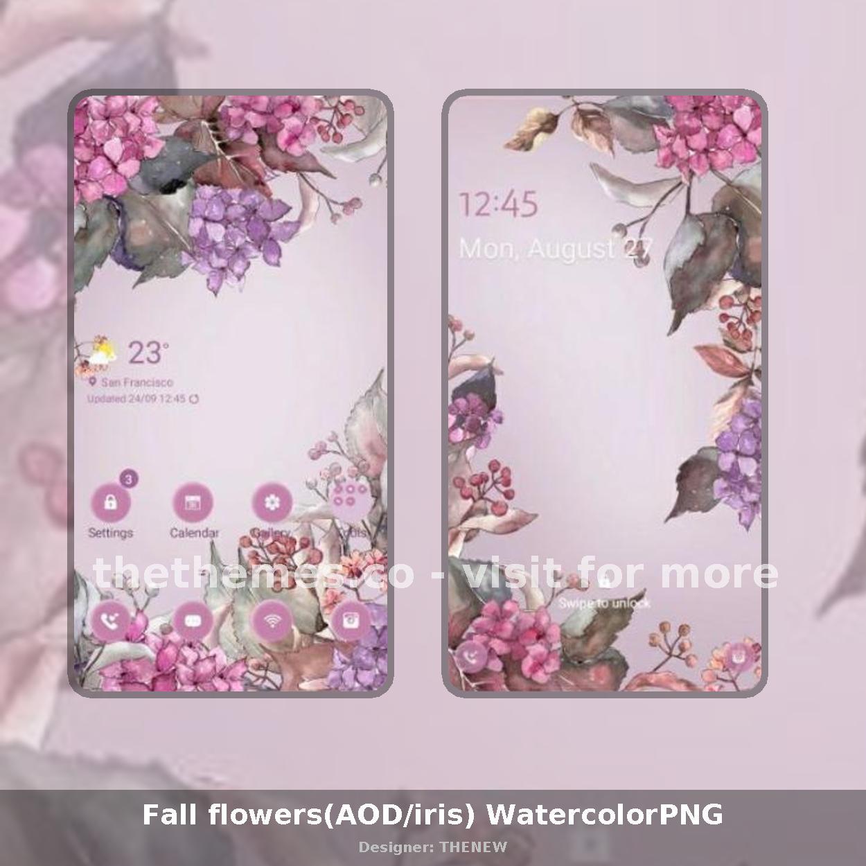 Fall flowers(AOD/iris) WatercolorPNG