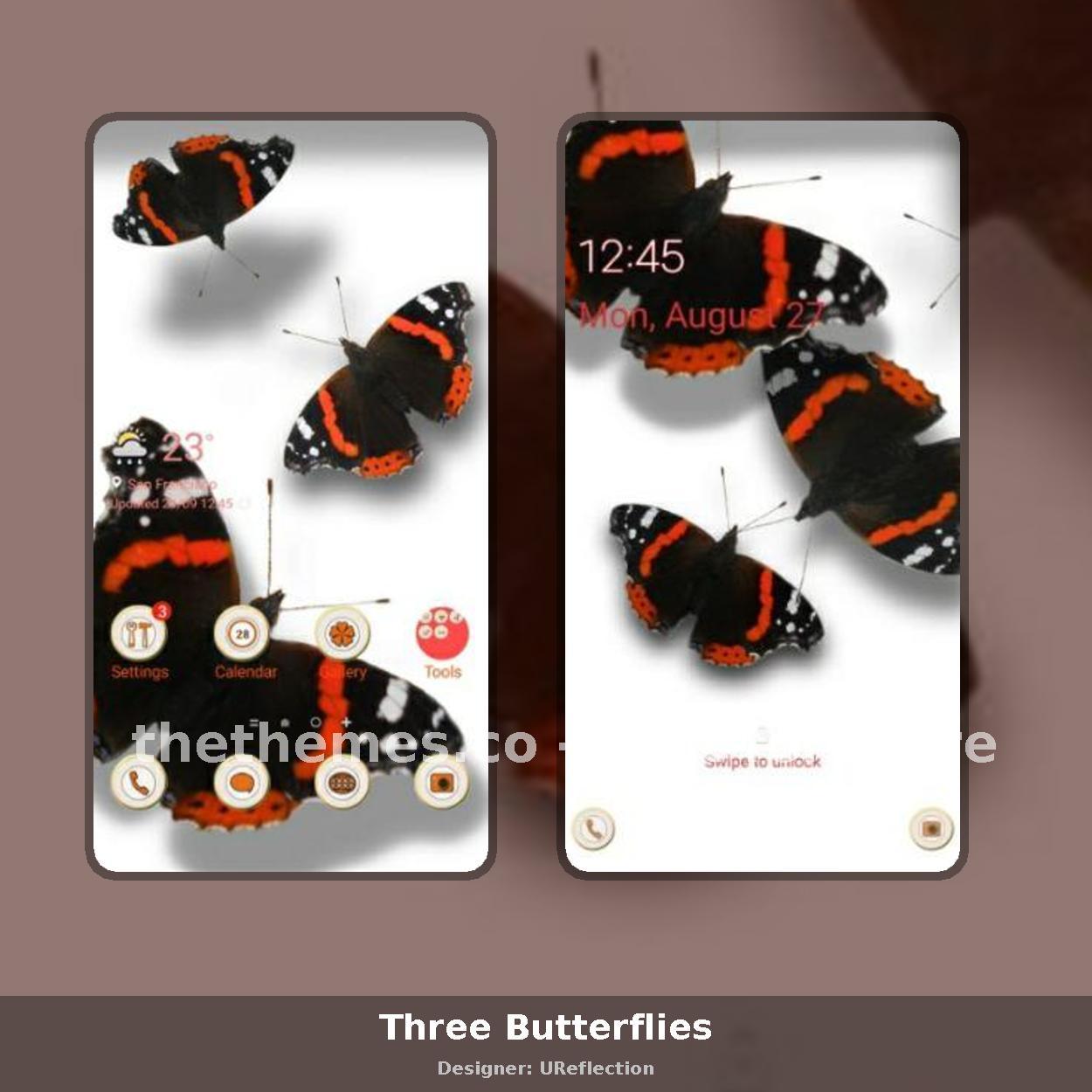 Three Butterflies