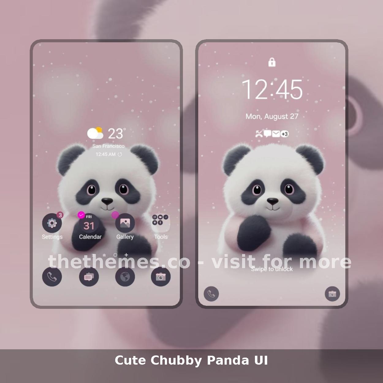 Cute Chubby Panda UI