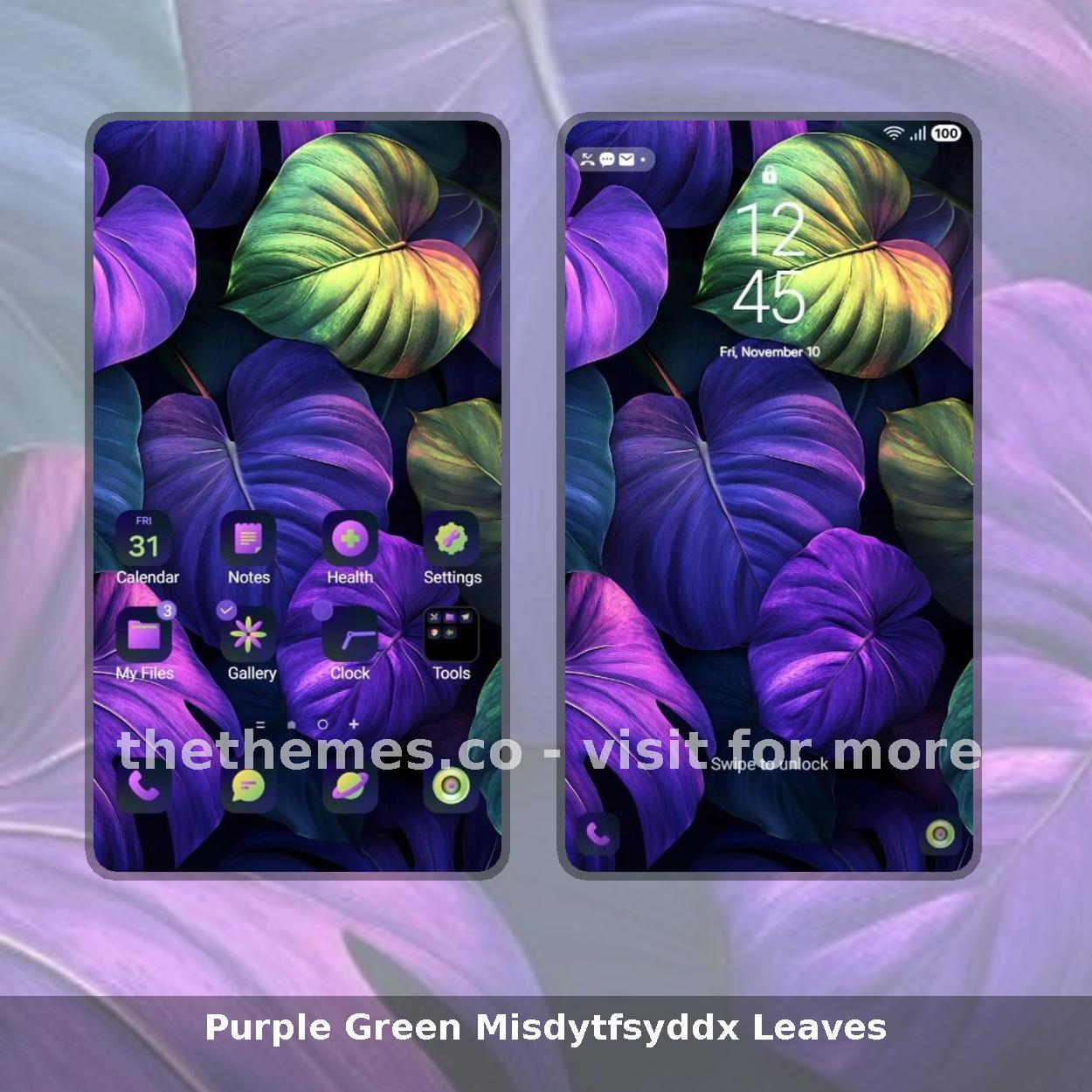 Purple Green Misdytfsyddx Leaves