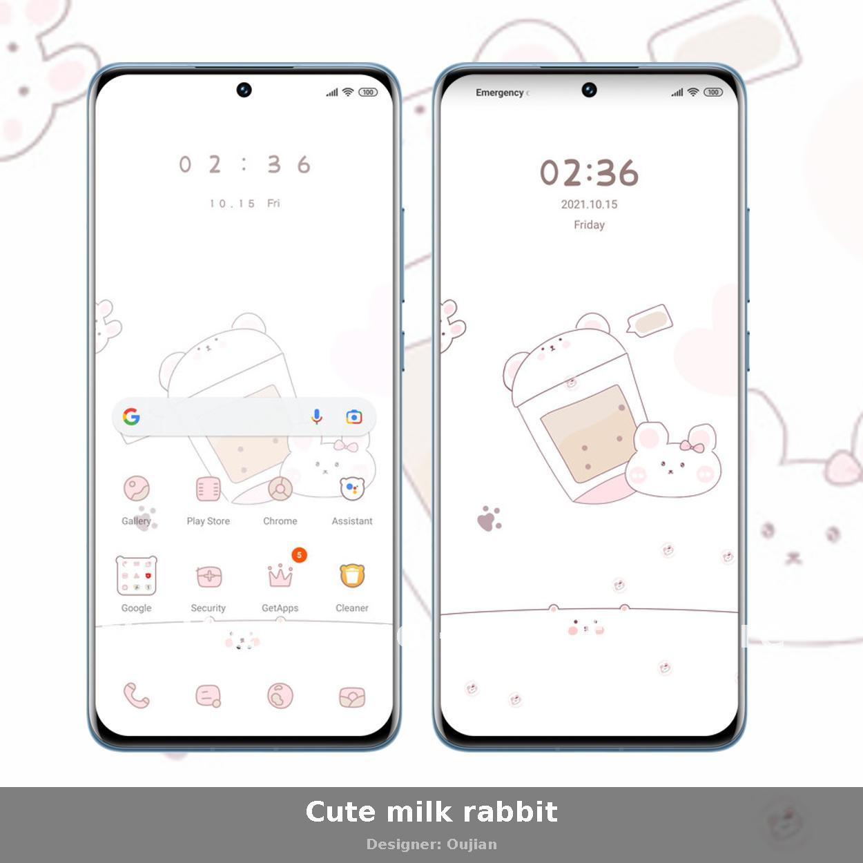 Cute milk rabbit