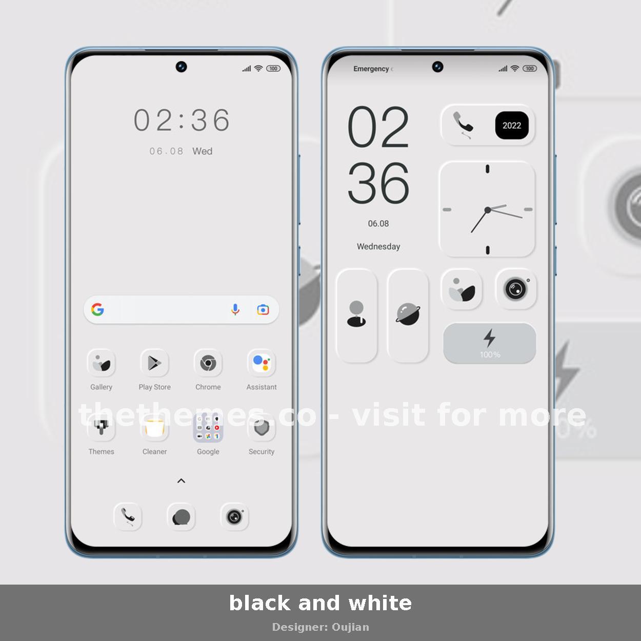 black and white