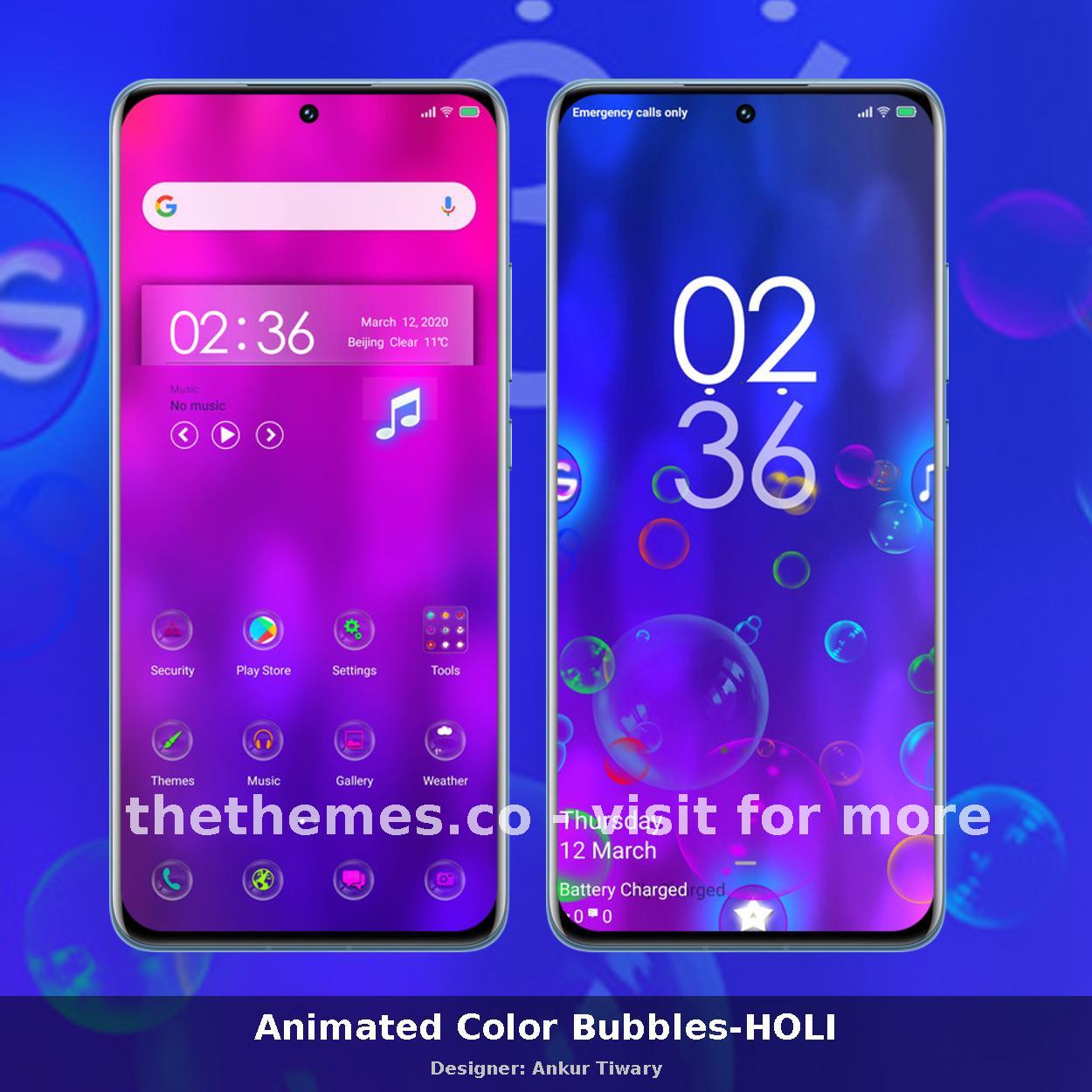 Animated Color Bubbles-HOLI