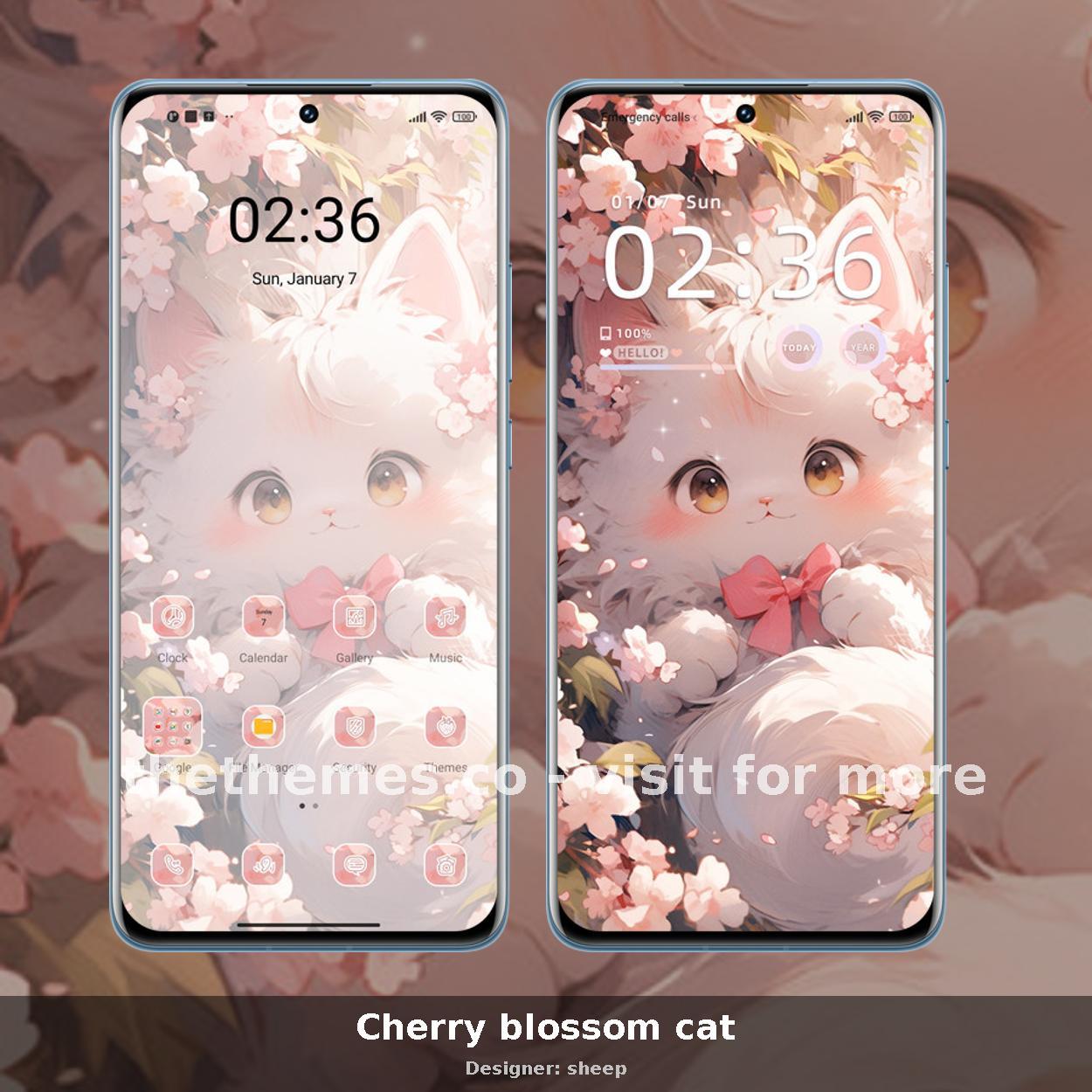 Cherry blossom cat