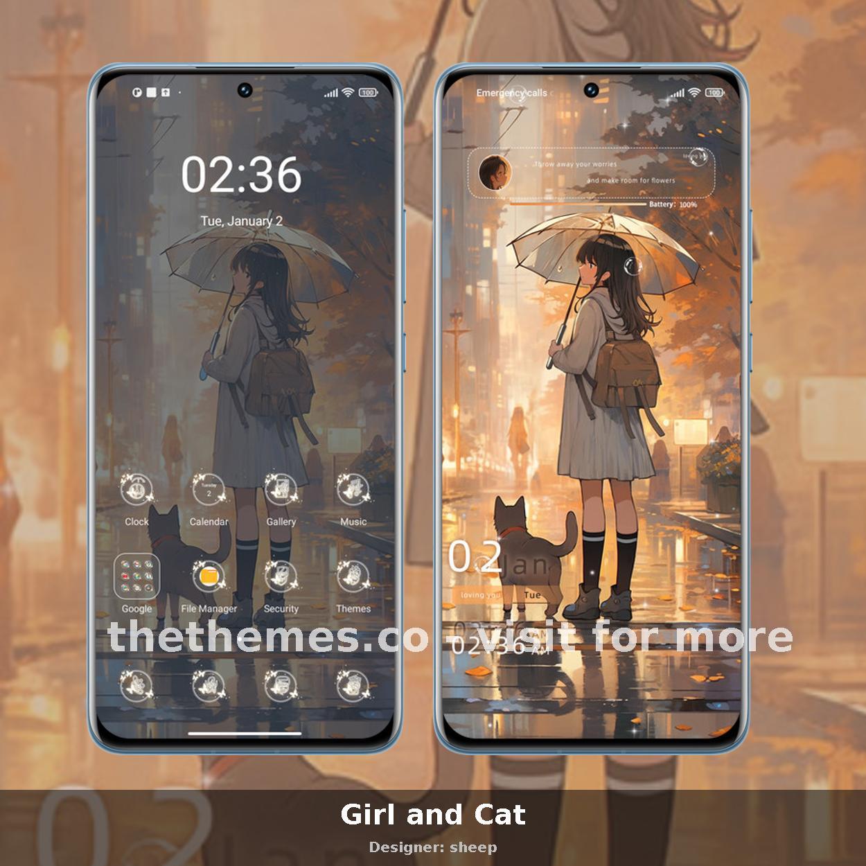 Girl and Cat