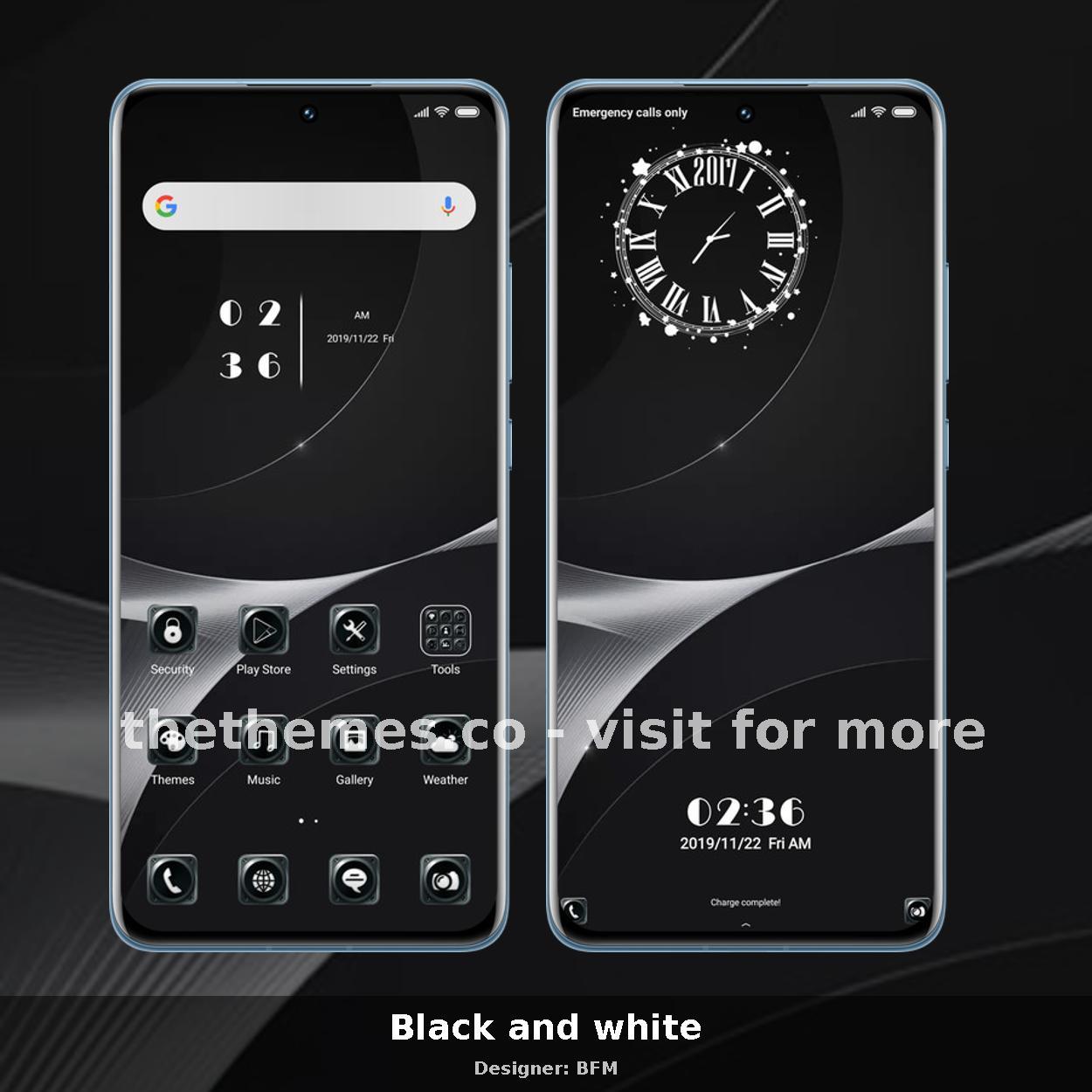 Black and white