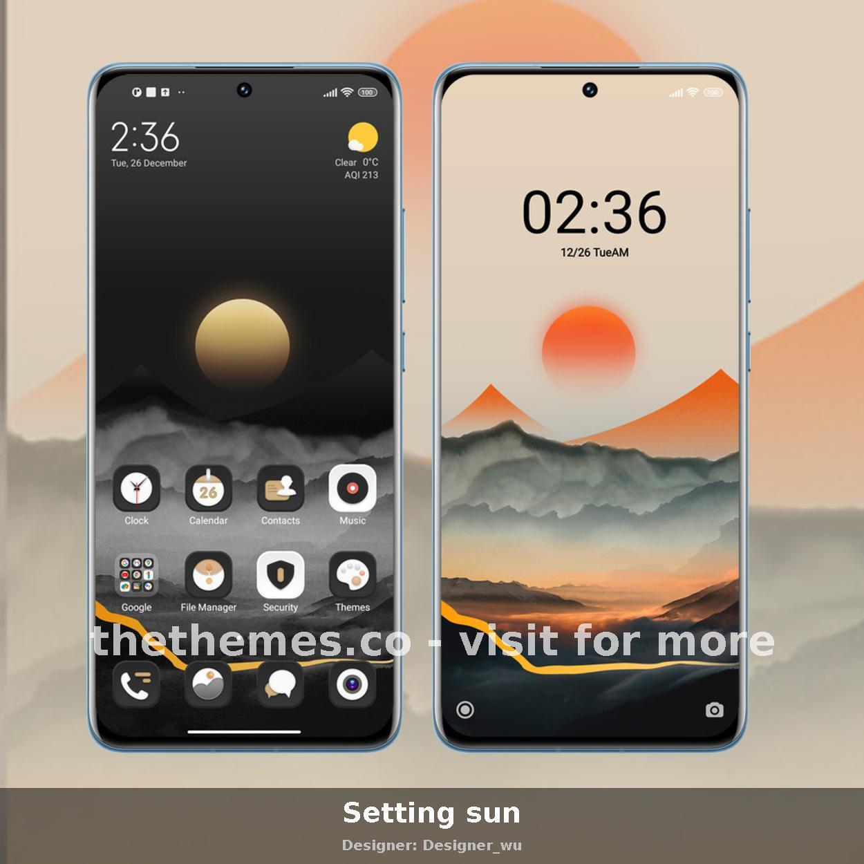 Setting sun