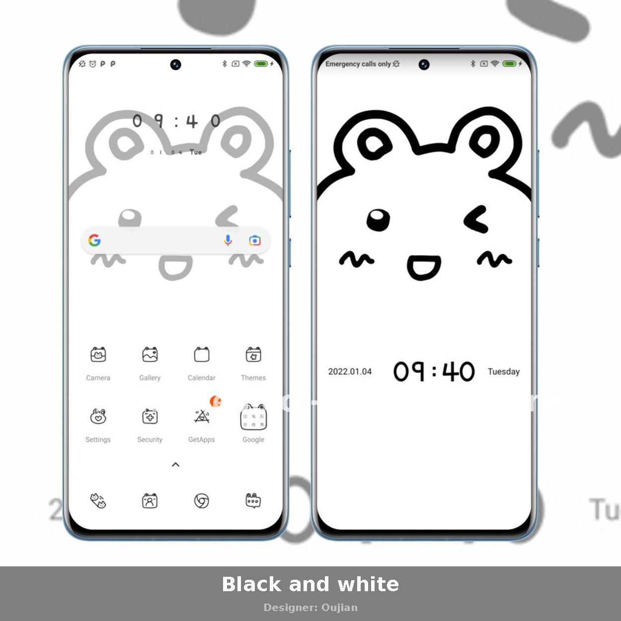 Black and white