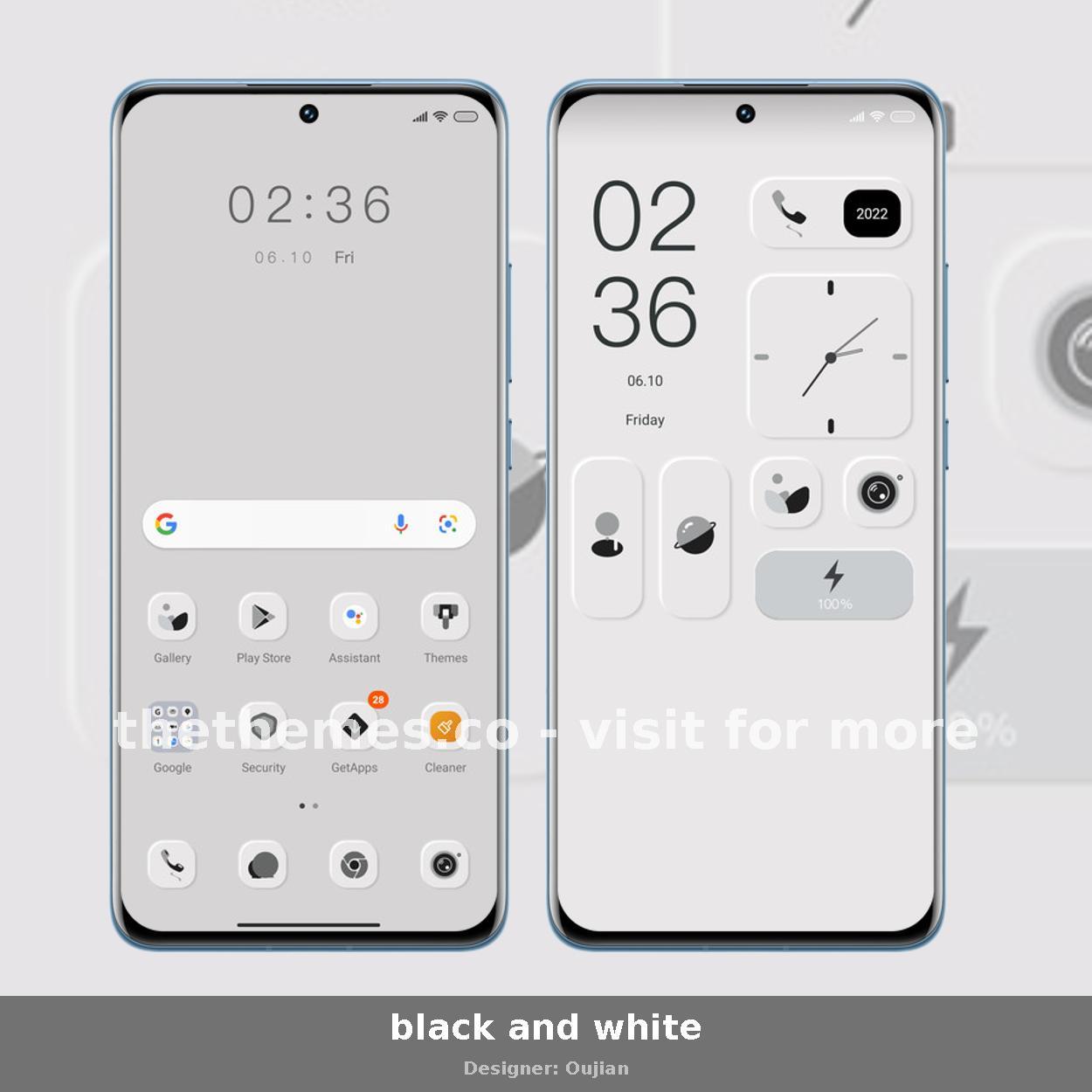 black and white