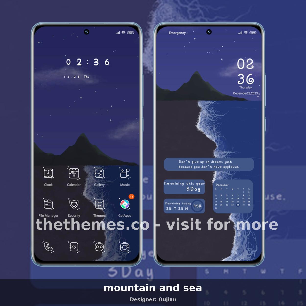 mountain and sea