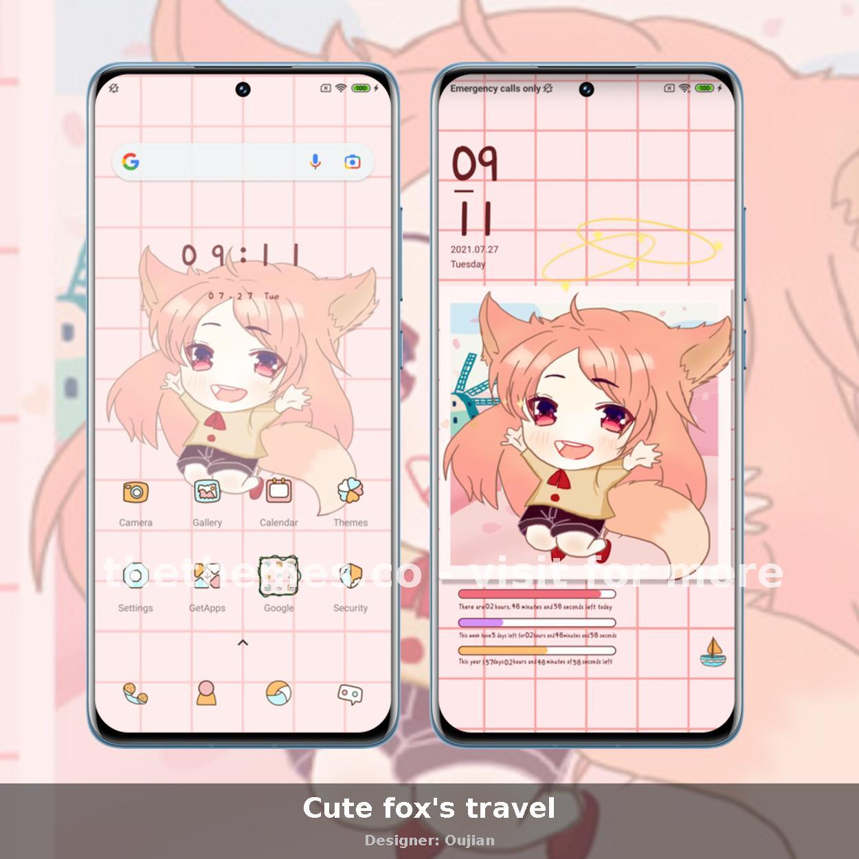 Cute fox's travel