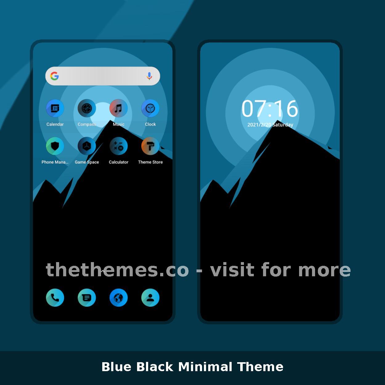 Blue Black Minimal Theme