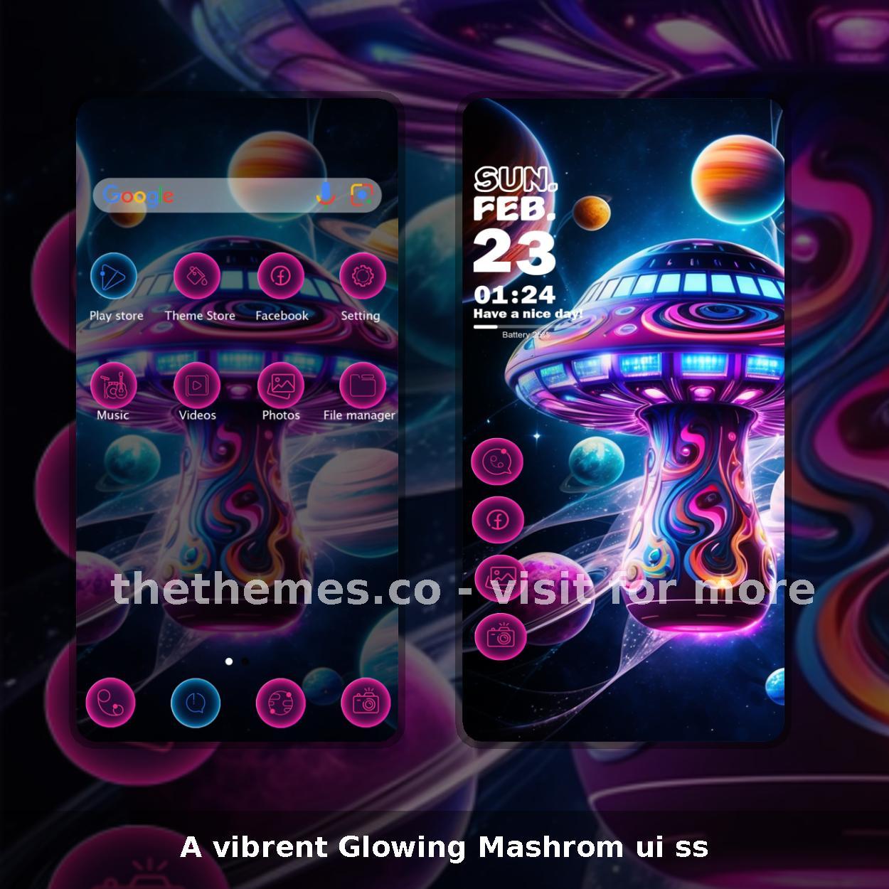 A vibrent Glowing Mashrom ui ss
