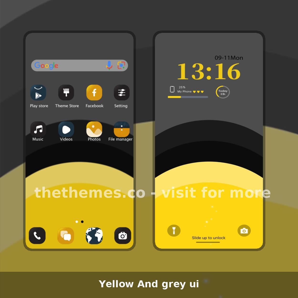 Yellow And grey ui
