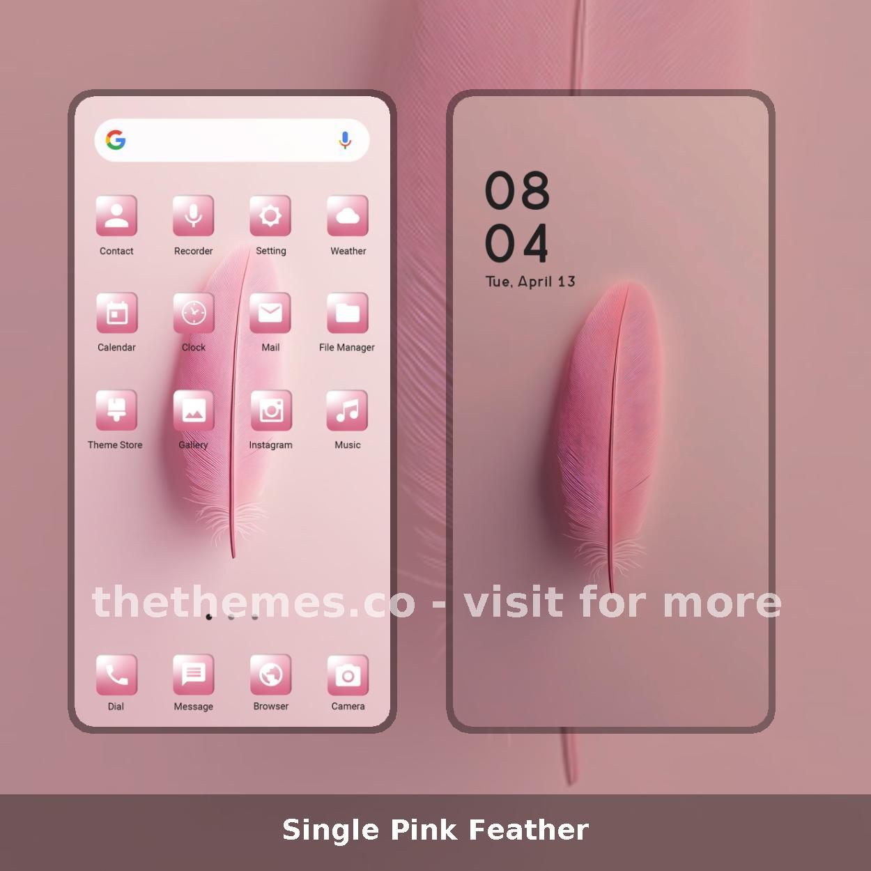 Single Pink Feather
