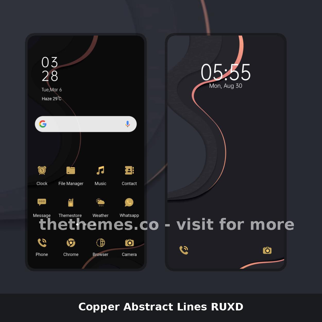 Copper Abstract Lines RUXD